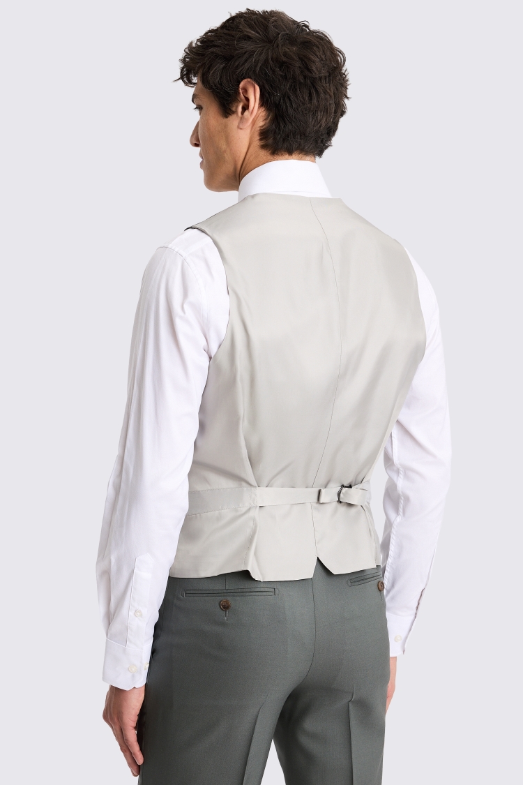 Italian Tailored Fit Khaki Waistcoat