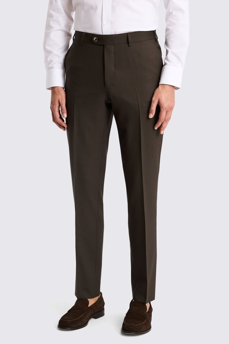 Italian Tailored Fit Brown Trousers