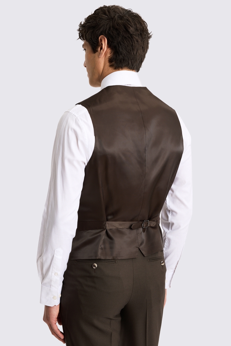 Italian Tailored Fit Brown Waistcoat