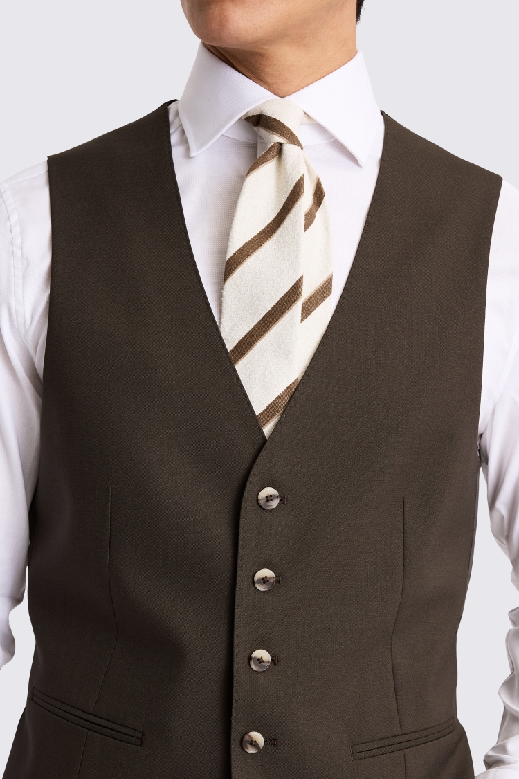 Italian Tailored Fit Brown Waistcoat