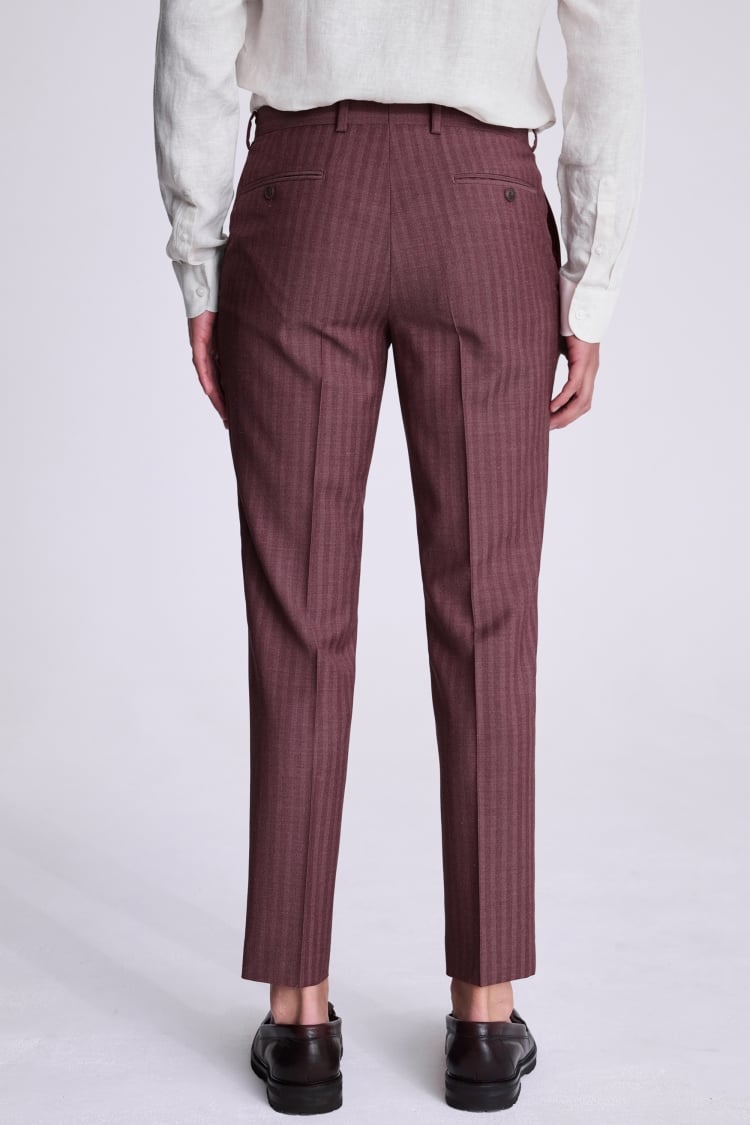 Tailored Cerise Herringbone Pants