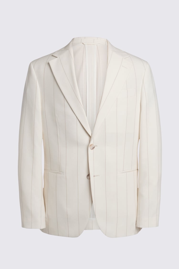 Tailored Fit Ecru Stripe Suit