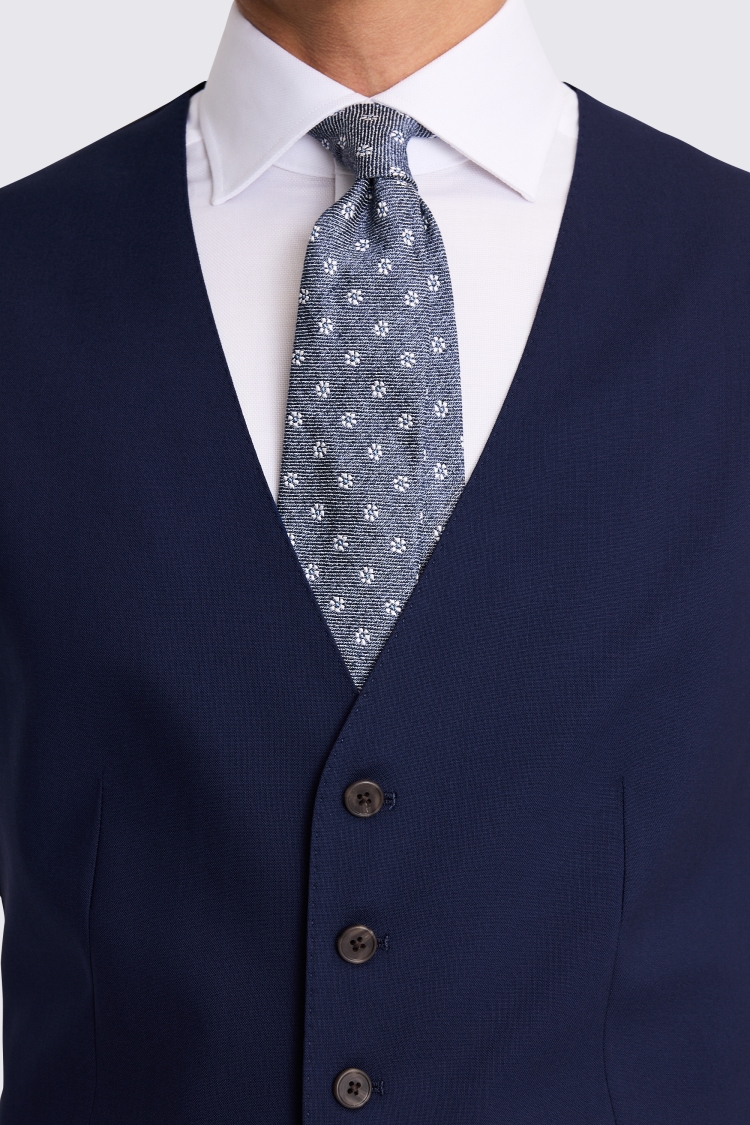 Italian Tailored Fit Bright Blue Waistcoat