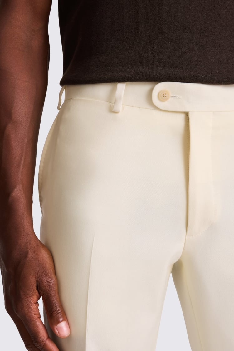Italian Tailored Fit Off White Trousers
