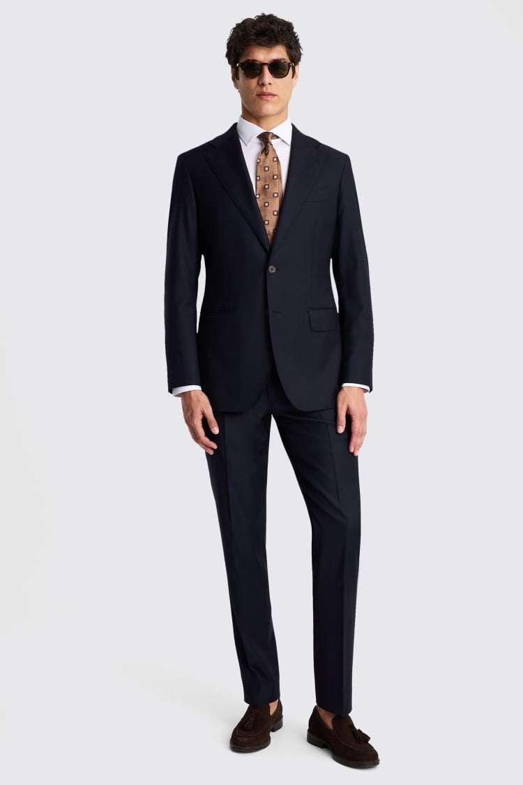 Italian Tailored Fit Navy Twill Suit