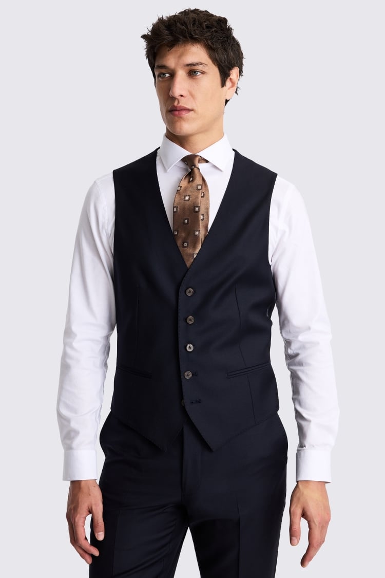 Italian Tailored Fit Navy Twill Suit