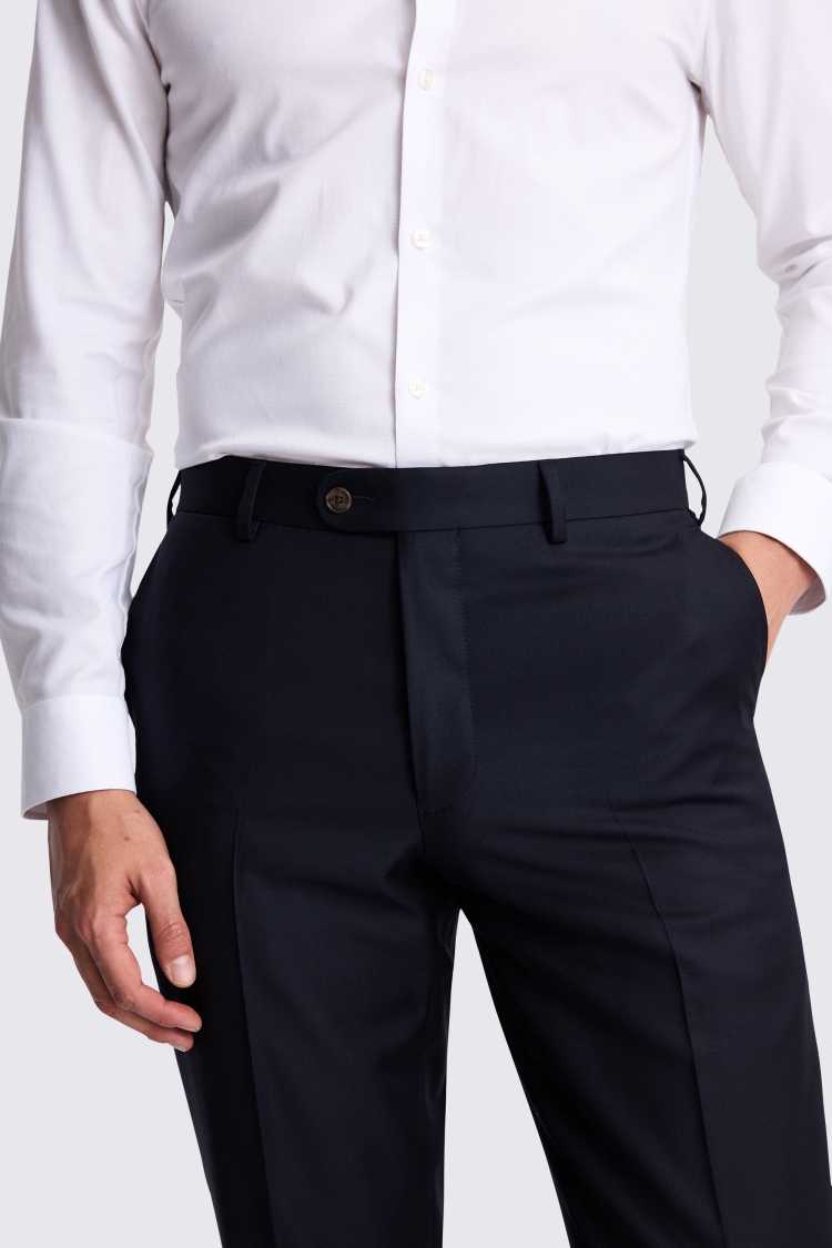 Tailored Fit Navy Twill Pants