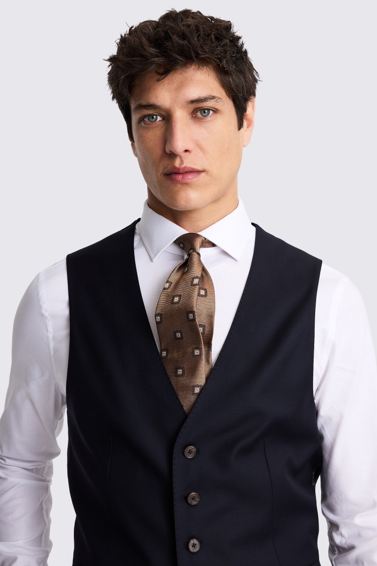 Tailored Fit Navy Twill Waistcoat