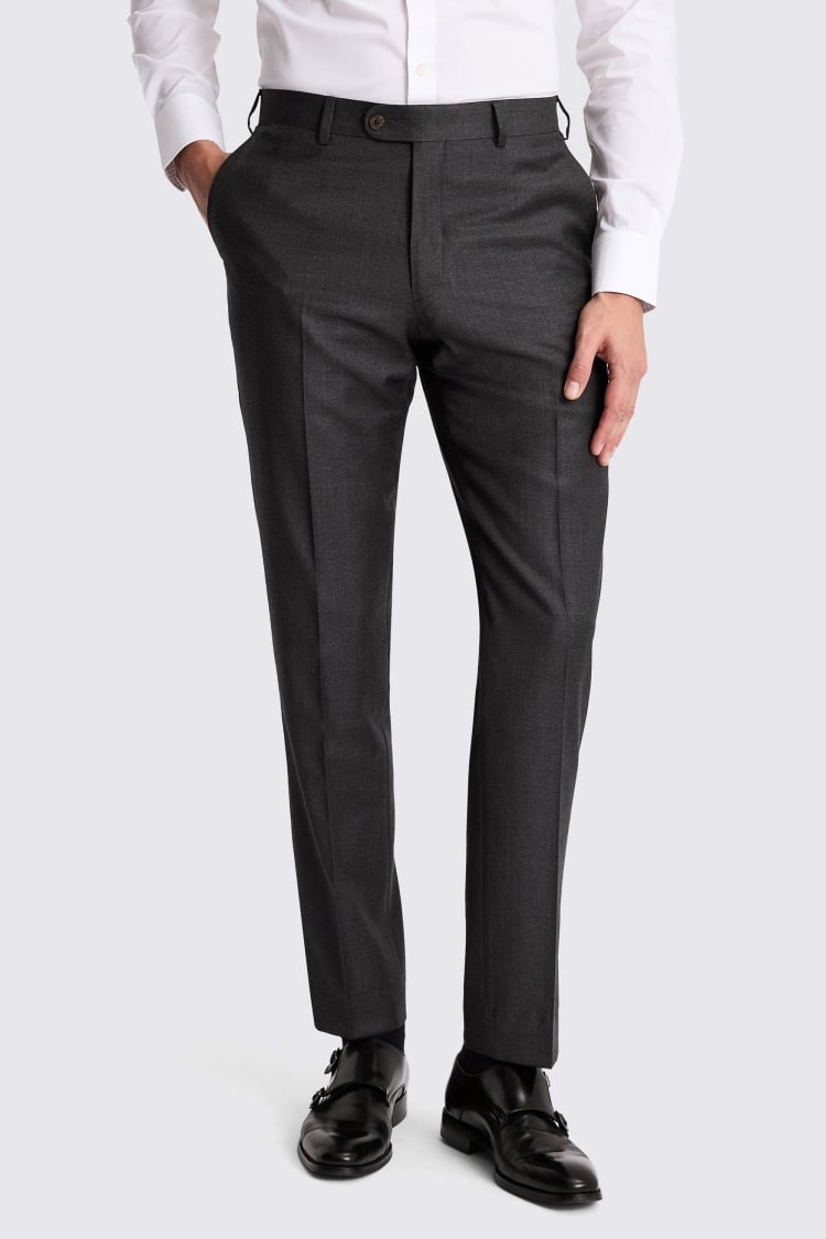 Italian Tailored Fit Charcoal Twill Suit