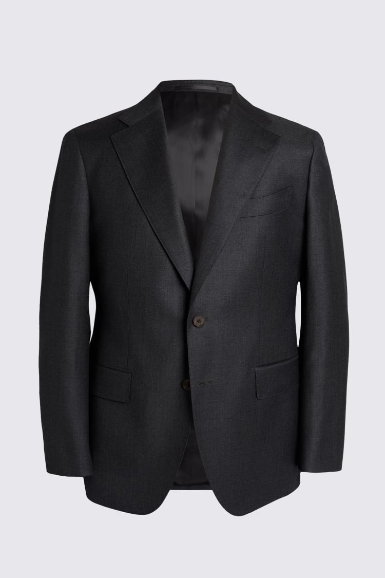 Italian Tailored Fit Charcoal Twill Suit