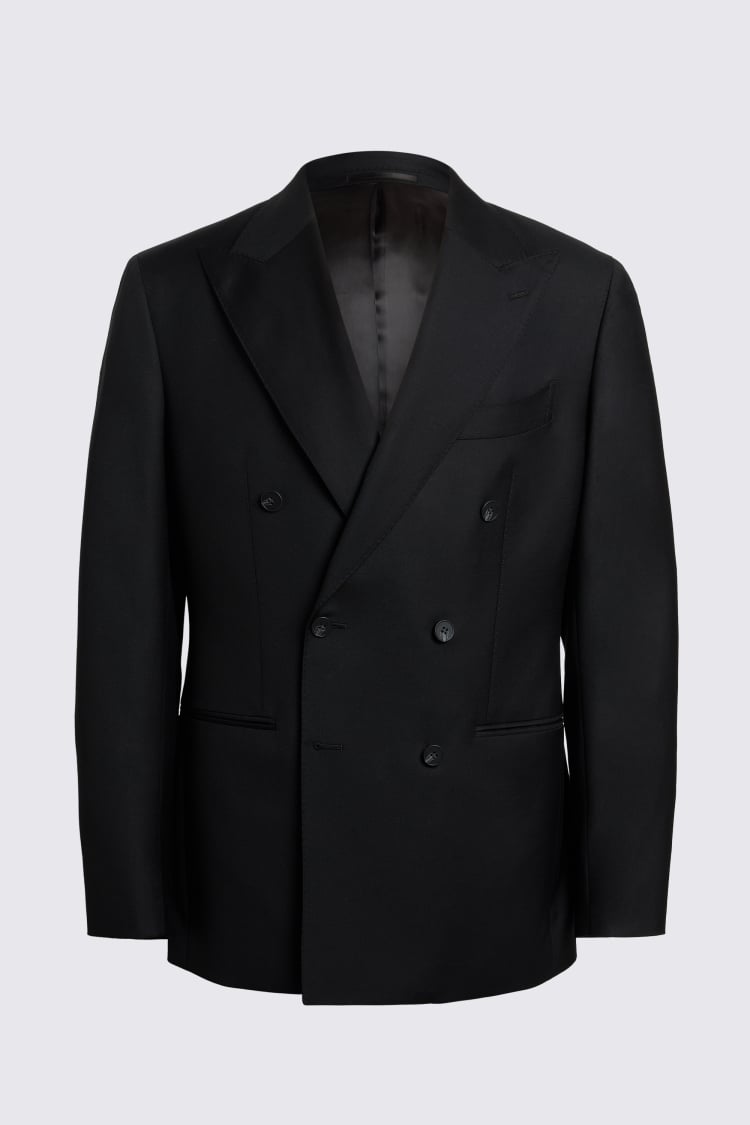 Italian Tailored Fit Black Twill Suit