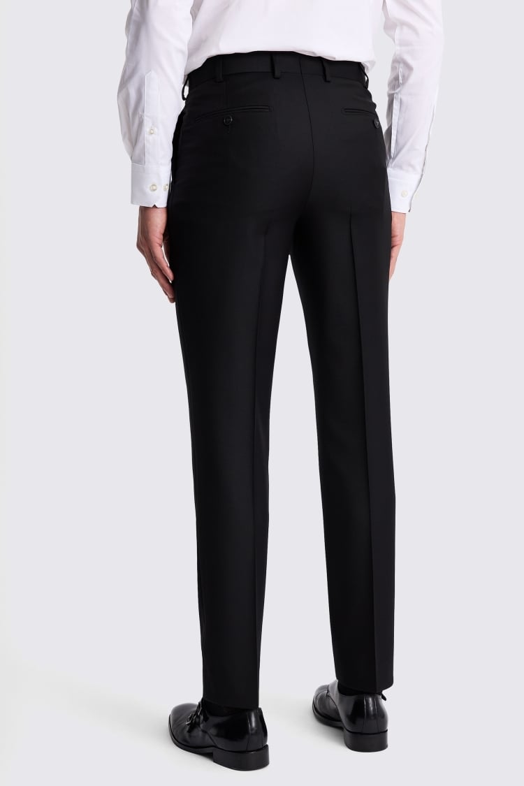 Tailored Fit Black Twill Pants