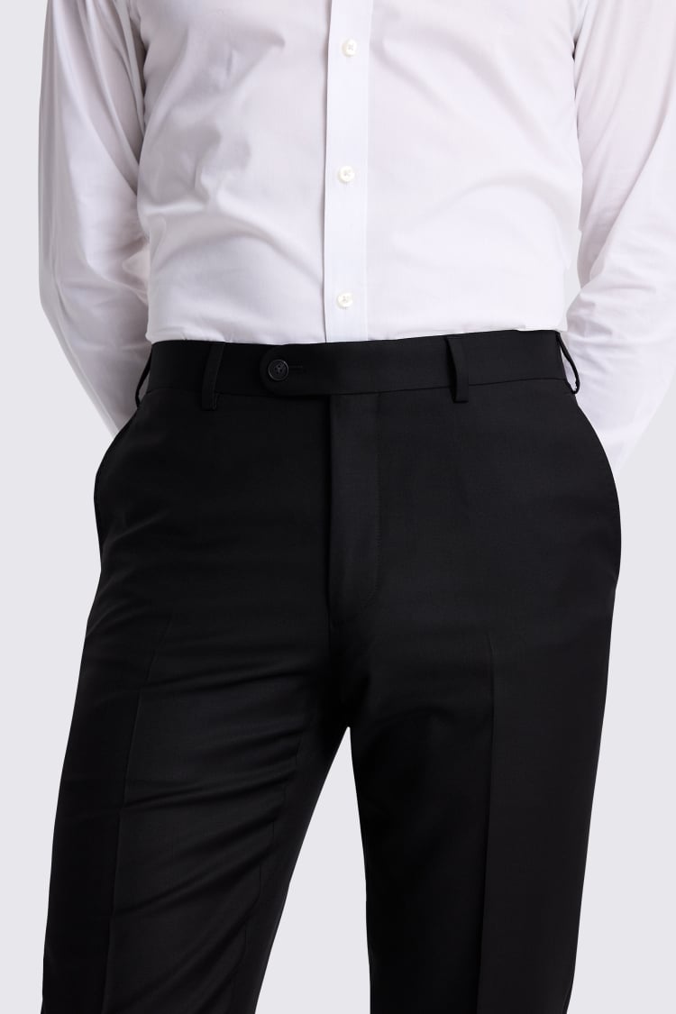 Tailored Fit Black Twill Pants