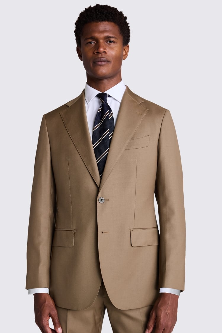 Italian Tailored Fit Rust Twill Suit Jacket