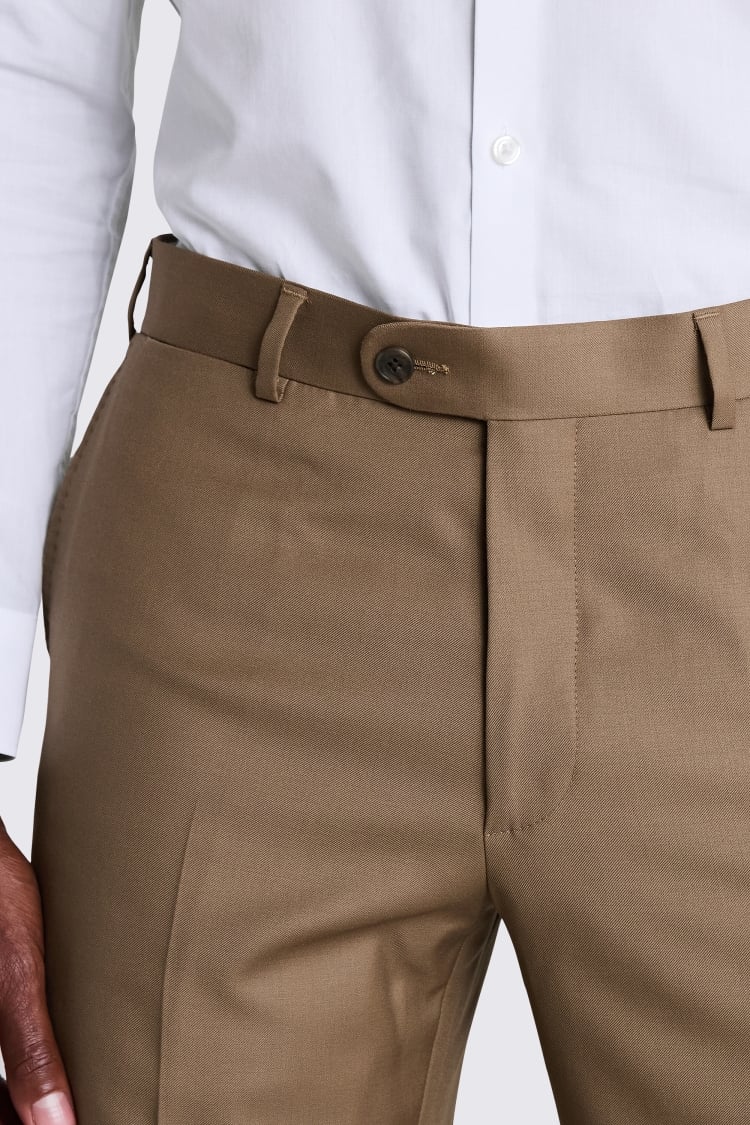 Italian Tailored Fit Rust Twill Trousers