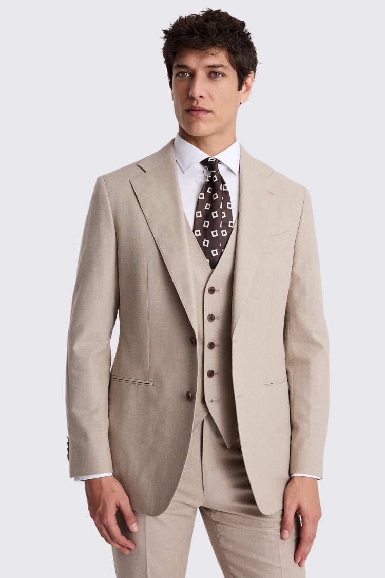 Italian Tailored Fit Neutral Suit Jacket