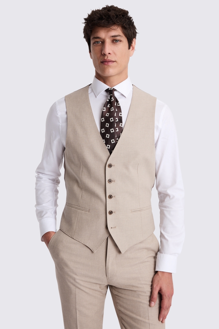 Tailored Fit Neutral Waistcoat