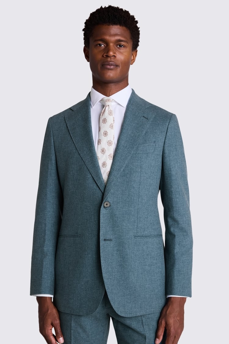 Italian Tailored Fit Teal Suit Jacket