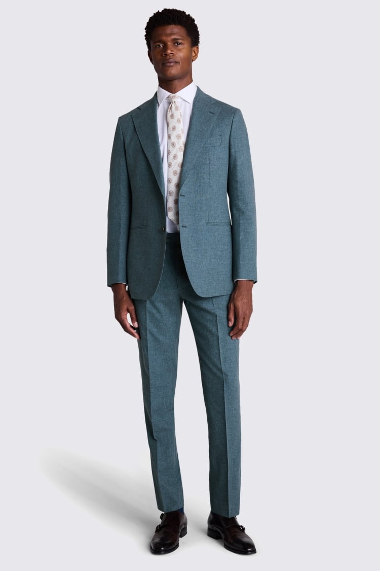 Italian Tailored Fit Teal Suit