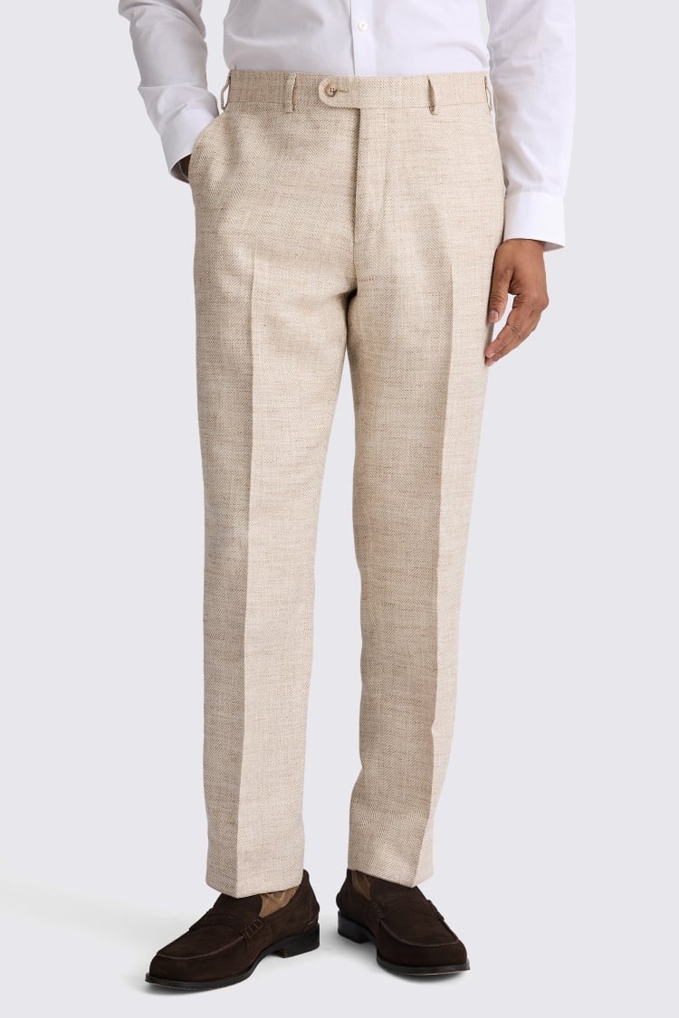 Italian Tailored Fit Oatmeal Trousers