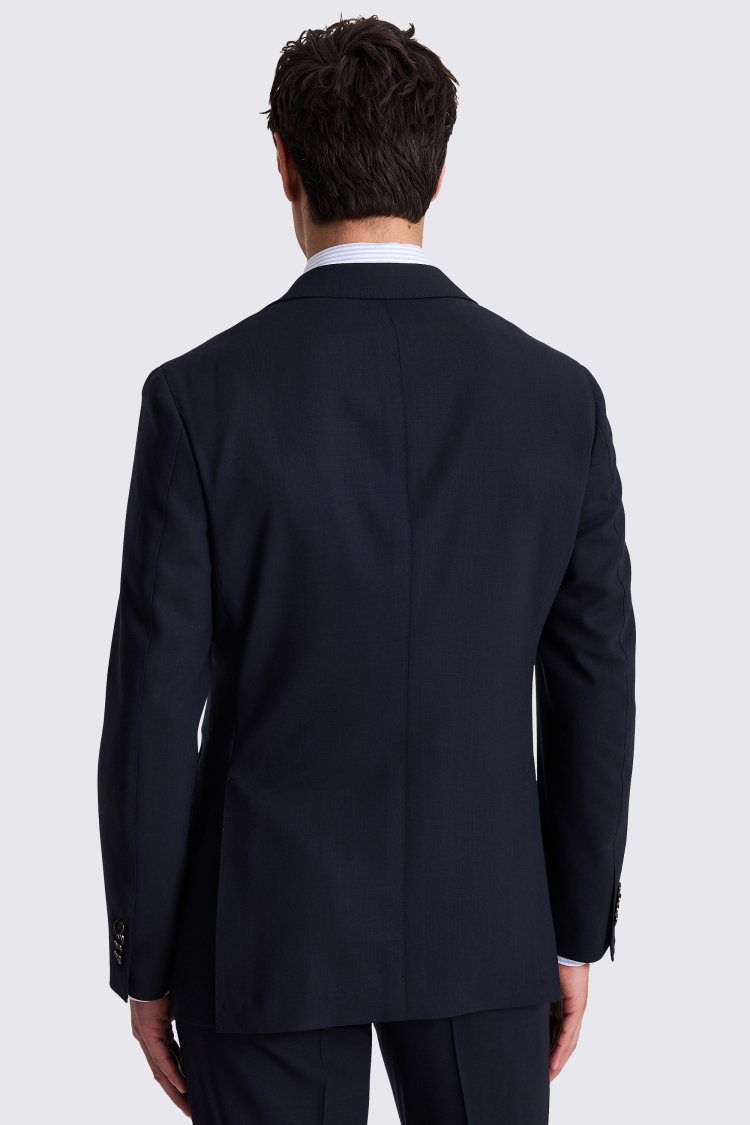 Italian Tailored Fit Navy Hopsack Suit