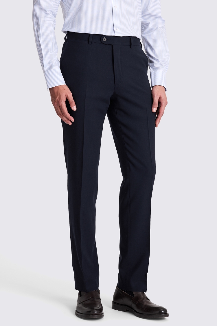 Italian Tailored Fit Navy Hopsack Suit