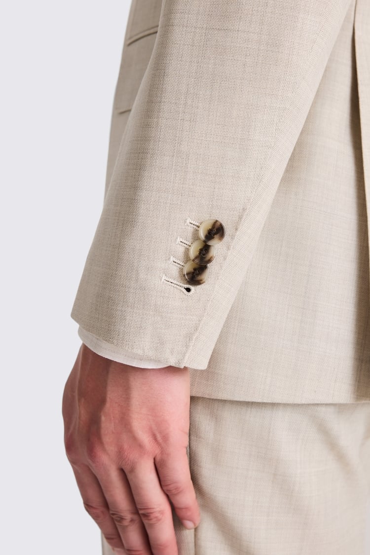 Italian Tailored Fit Taupe Hopsack Suit