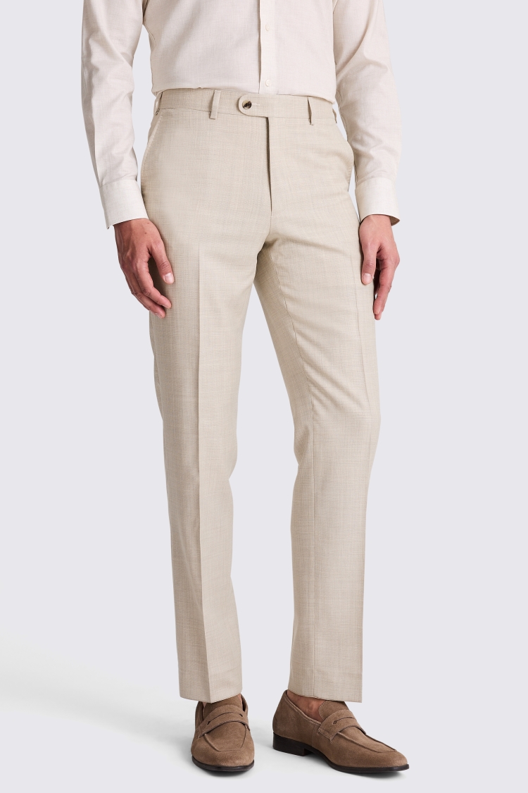 Italian Tailored Fit Taupe Hopsack Suit