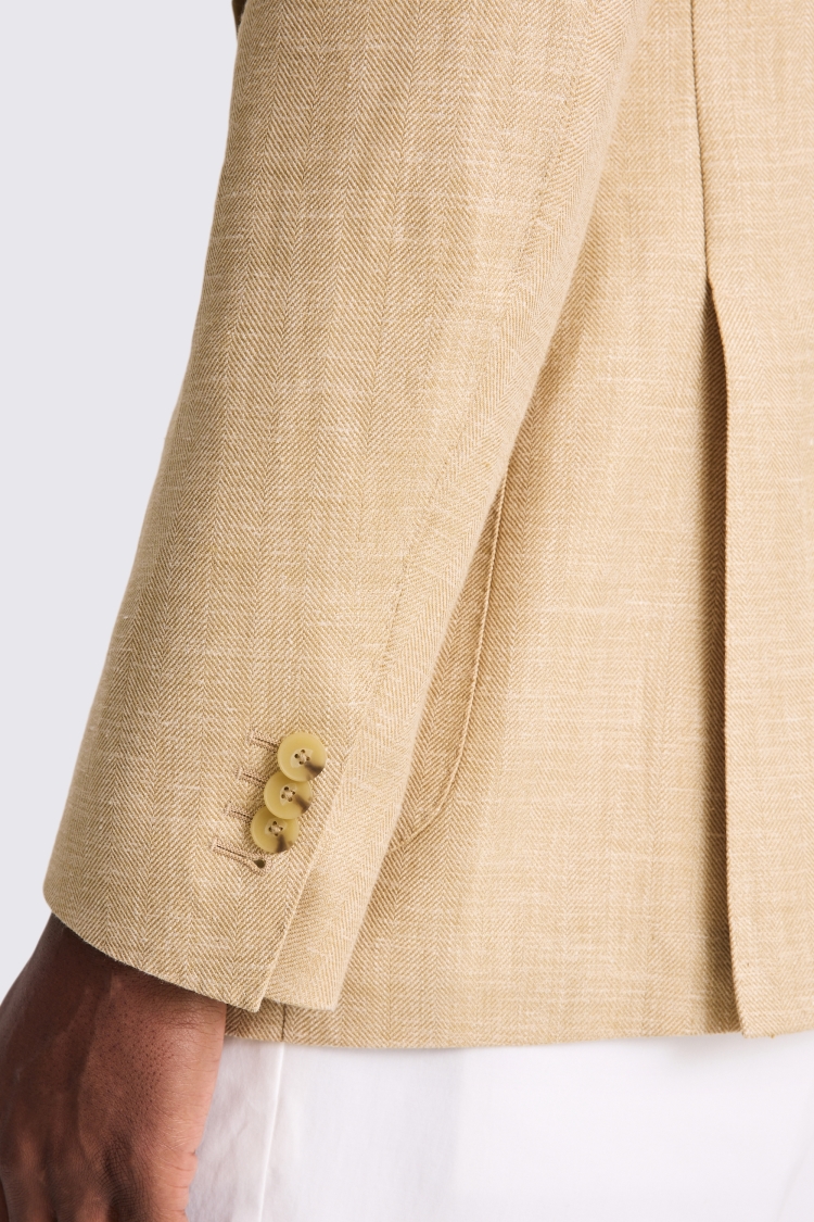 Italian Tailored Fit Camel Herringbone Jacket