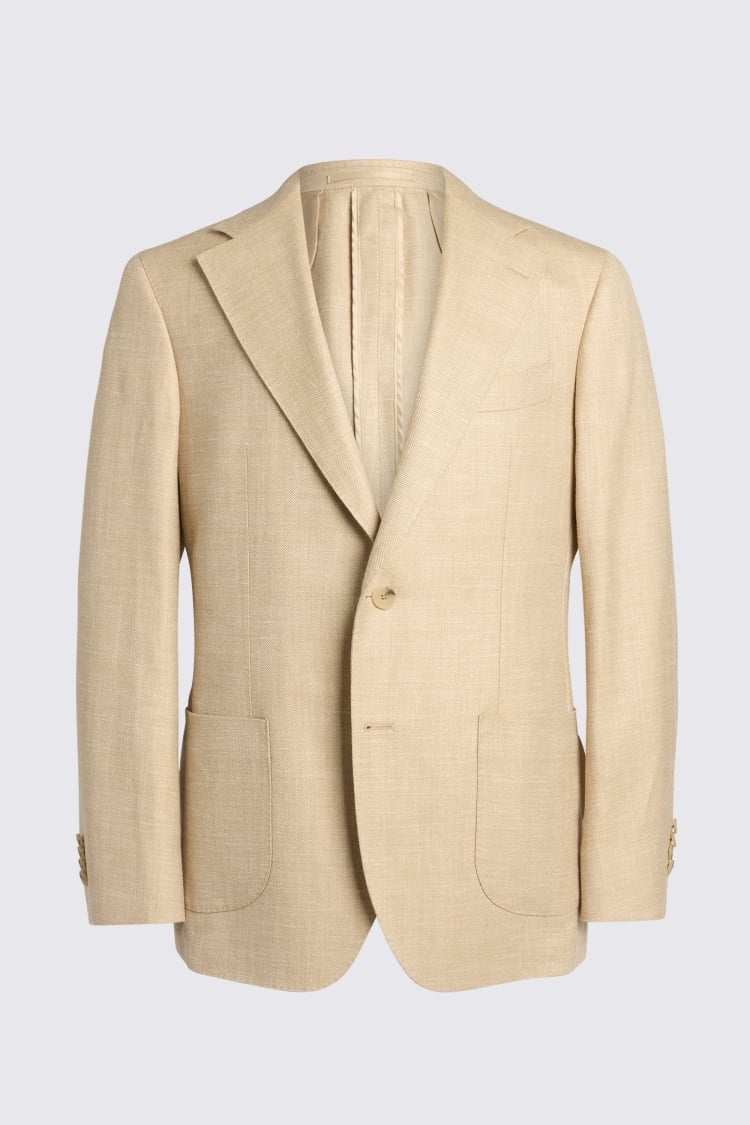 Italian Tailored Fit Camel Herringbone Jacket