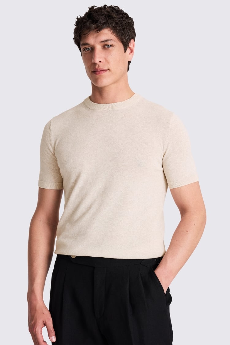 Linen Blend Oatmeal T-shirt