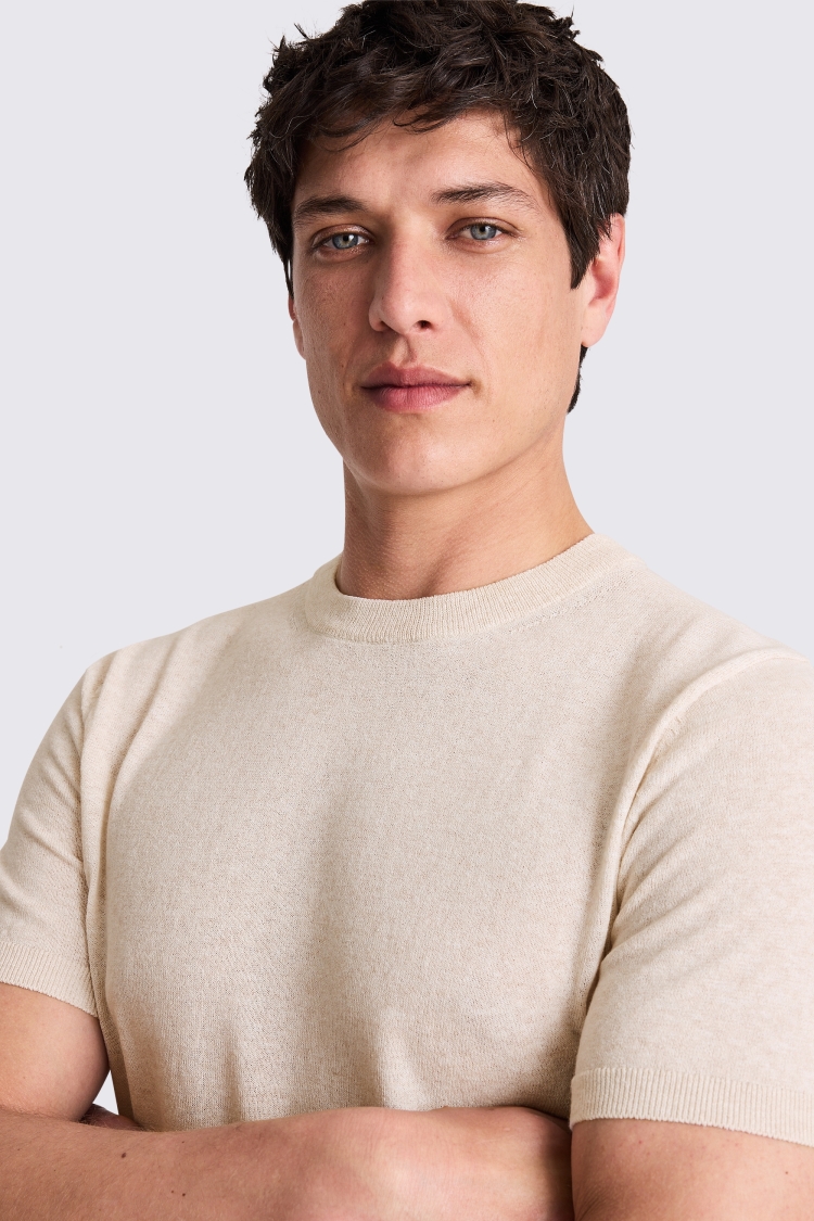 Linen Blend Oatmeal T-shirt
