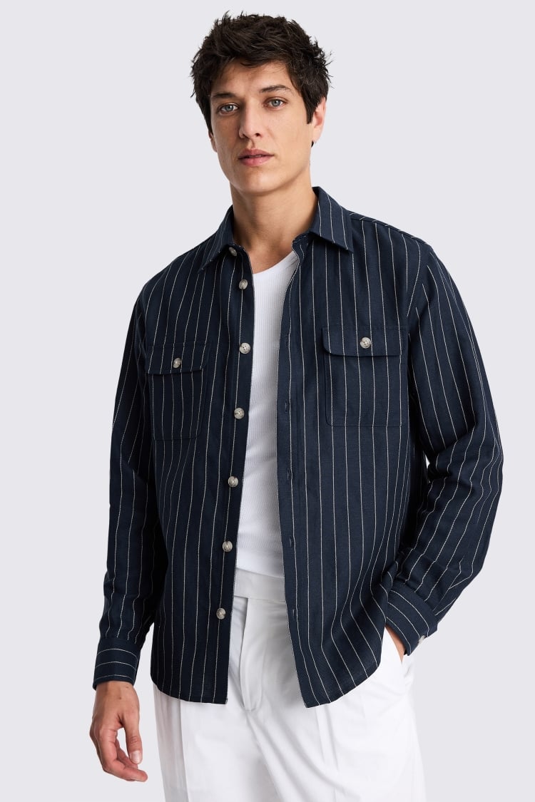 Navy Stripe Overshirt