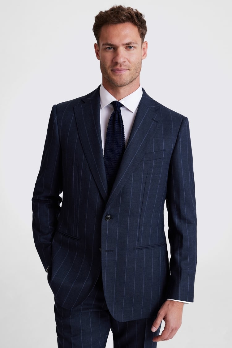 Regular Fit Navy Stripe Suit