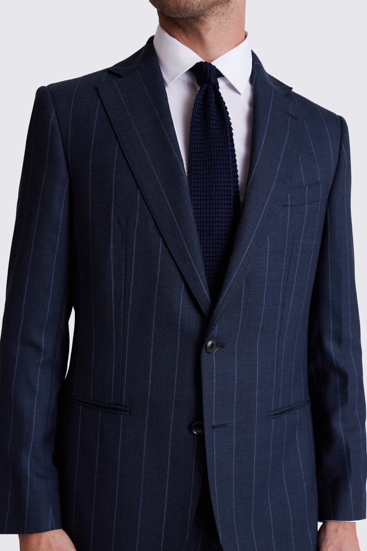 Regular Fit Navy Stripe Suit