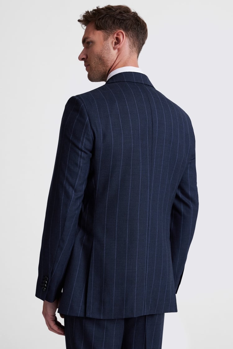 Regular Fit Navy Stripe Suit