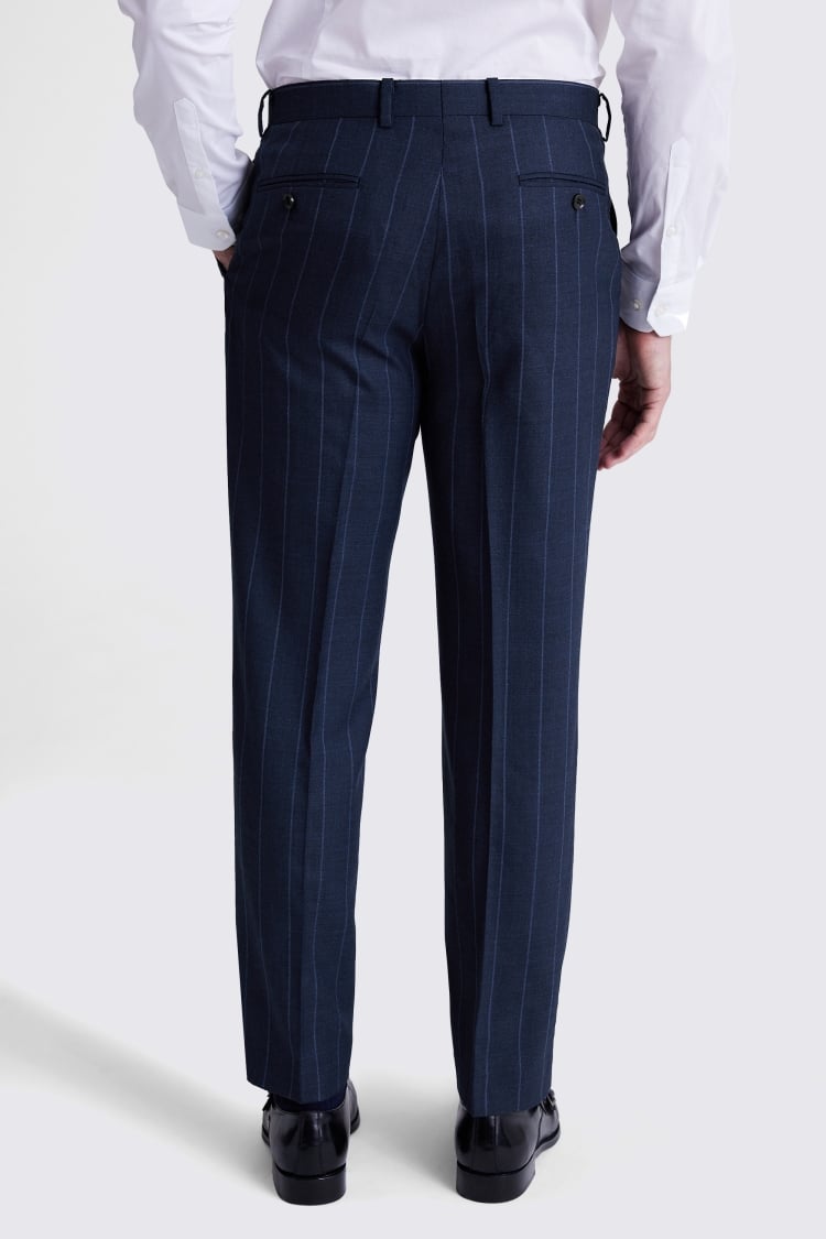  Regular Fit Navy Stripe Trousers