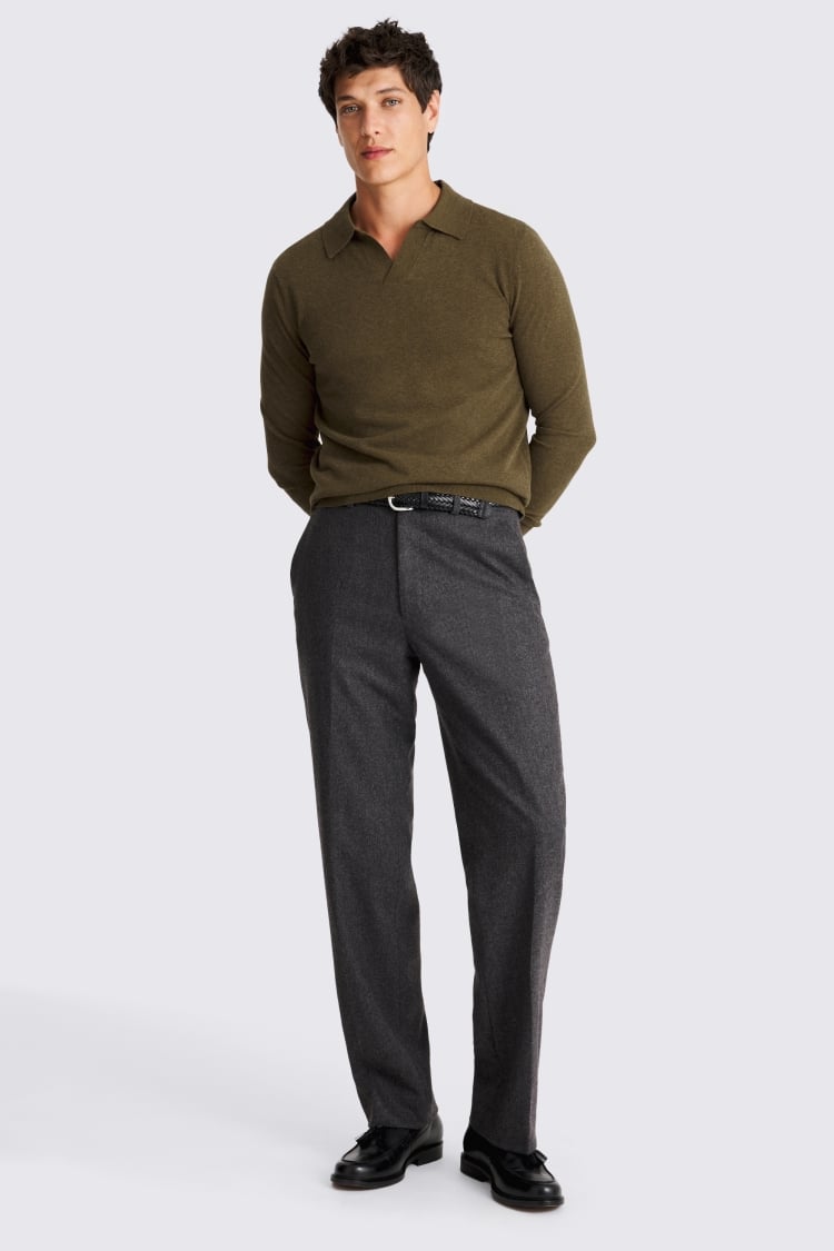 Linen Blend Olive Skipper Shirt