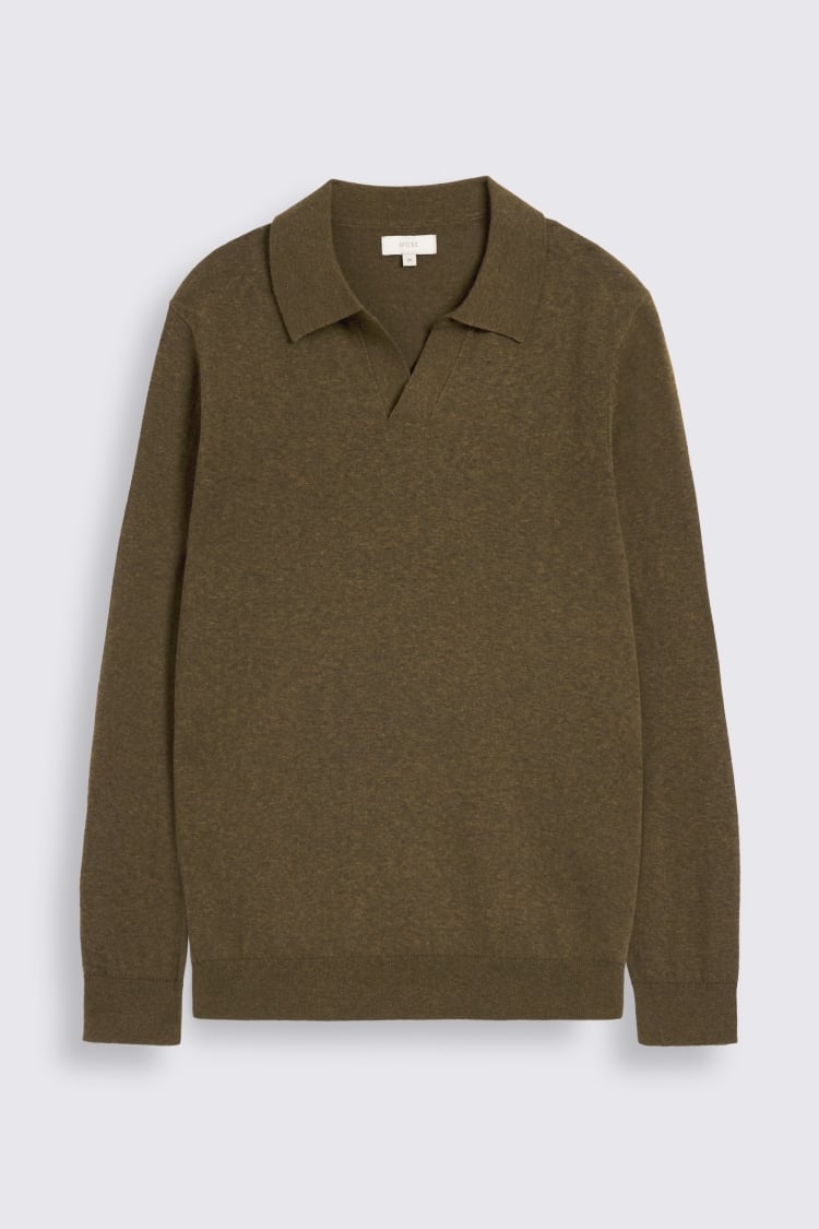 Linen Blend Olive Skipper Shirt