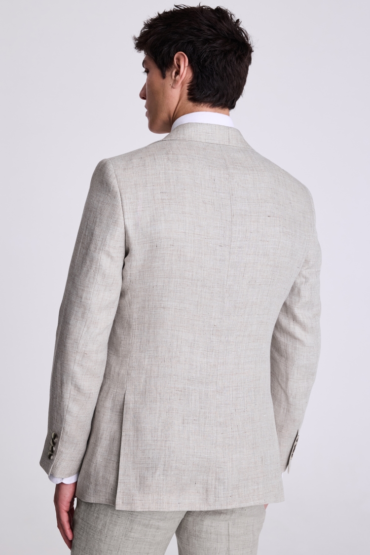 Tailored Fit Neutral Linen Suit