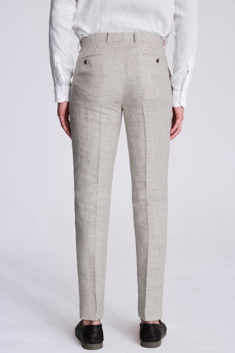 Tailored Fit Neutral Linen Trouser