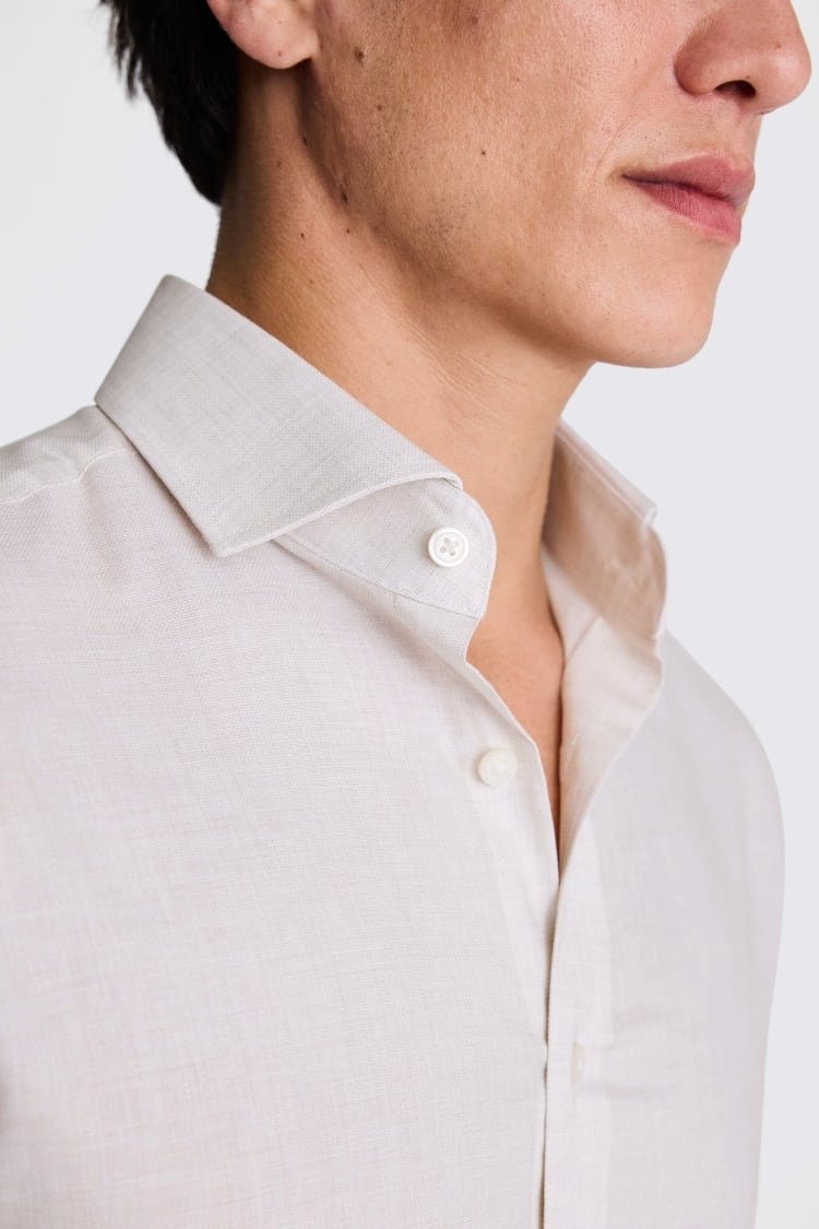 Tailored Fit Neutral Melange Shirt