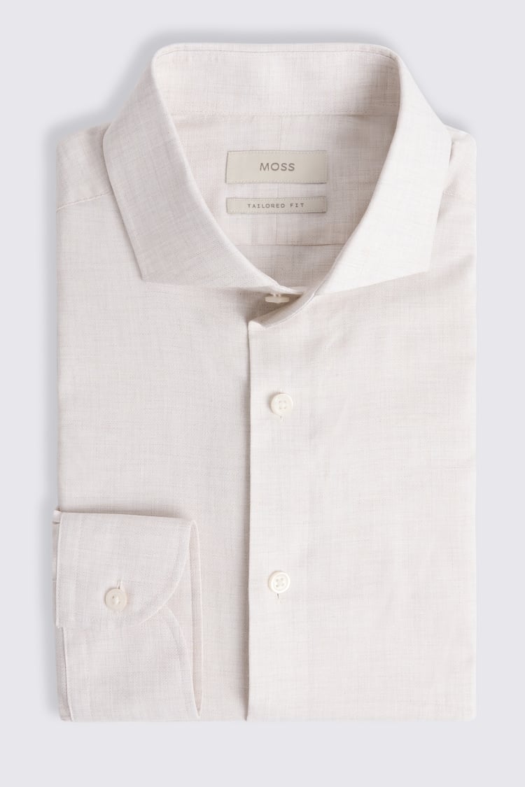 Tailored Fit Neutral Melange Shirt