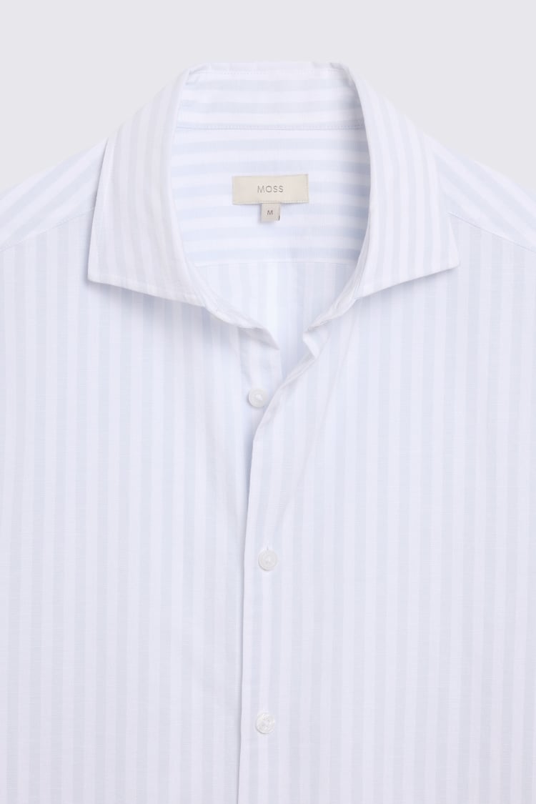 Cotton Linen Sky Bengal Stripe Shirt