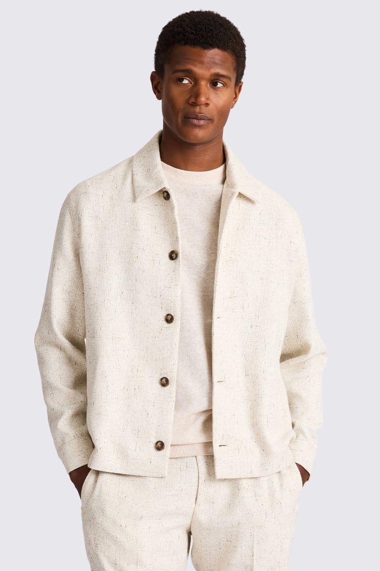 Neutral Cuban Texture Overshirt