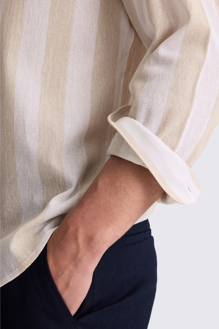 Neutral Pique Knit Shirt