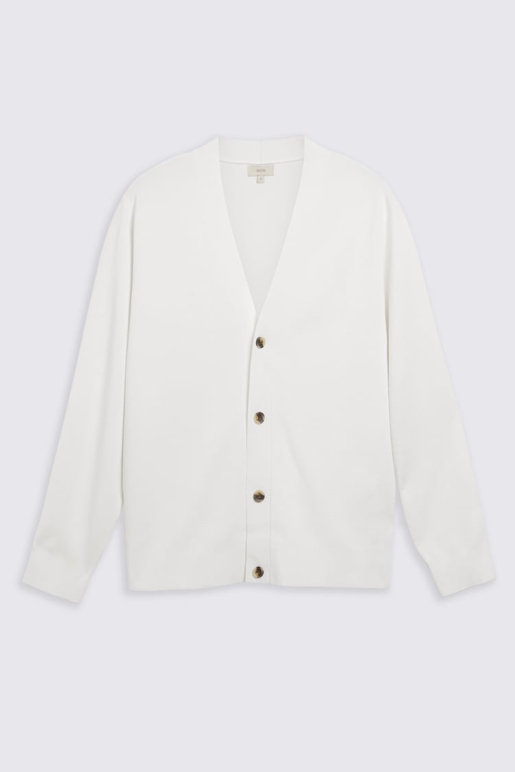 White Four Button Cardigan