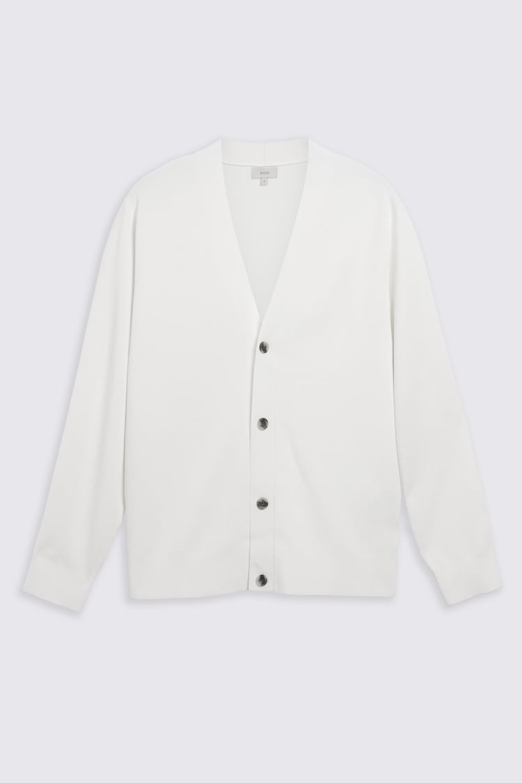 White Four Button Cardigan