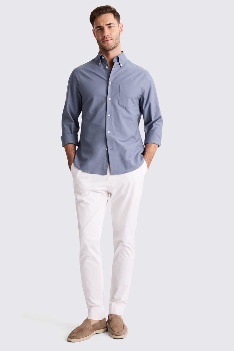 Mid Blue Washed Oxford Shirt