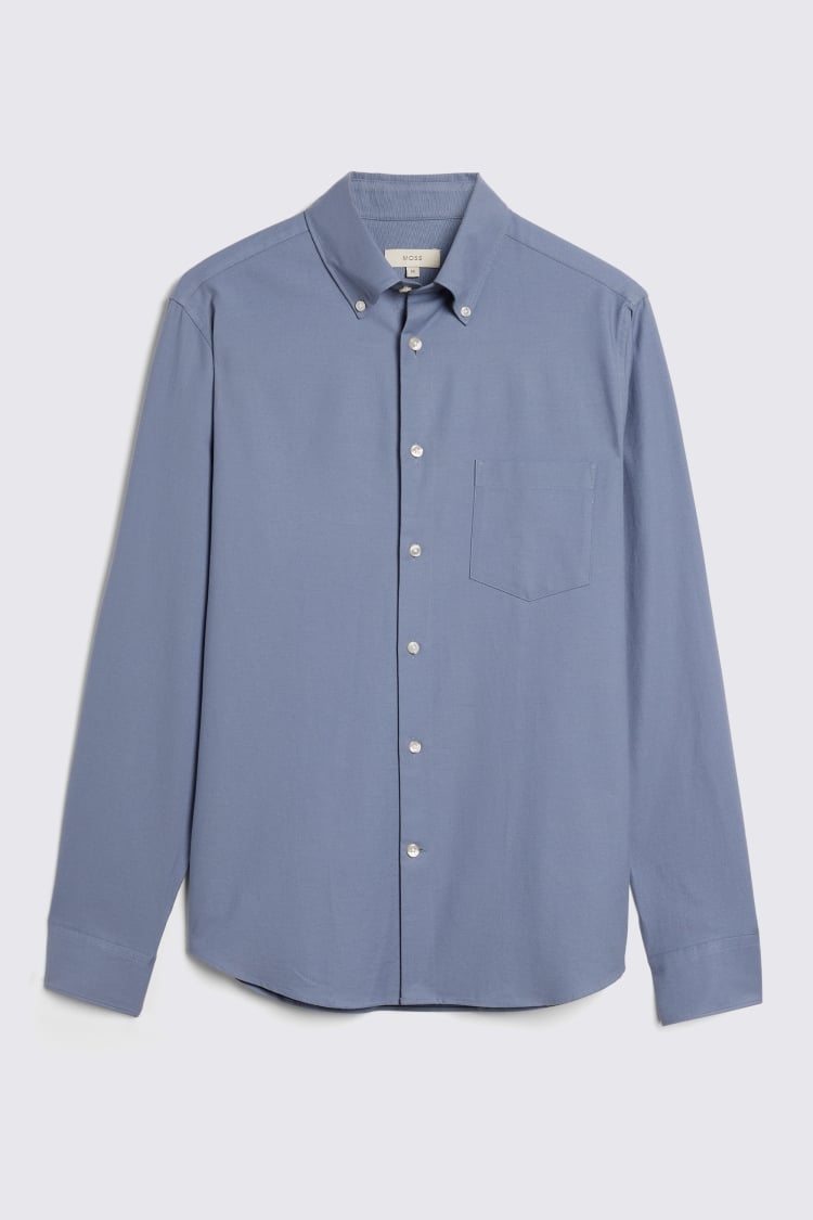 Mid Blue Washed Oxford Shirt